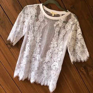 White Crochet top blouse floral summer